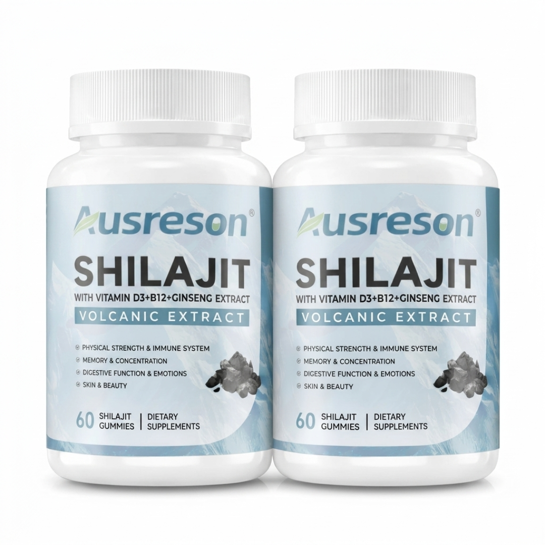 Ausreson Shilajit Gummies — Volcanic Extract with Vitamin D3, B12 & Ginseng