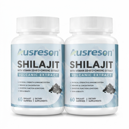 Ausreson Shilajit Gummies — Volcanic Extract with Vitamin D3, B12 & Ginseng