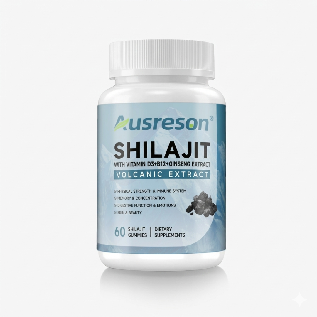 Ausreson Shilajit Gummies — Volcanic Extract with Vitamin D3, B12 & Ginseng