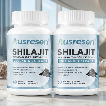 Ausreson Shilajit Gummies — Volcanic Extract with Vitamin D3, B12 & Ginseng