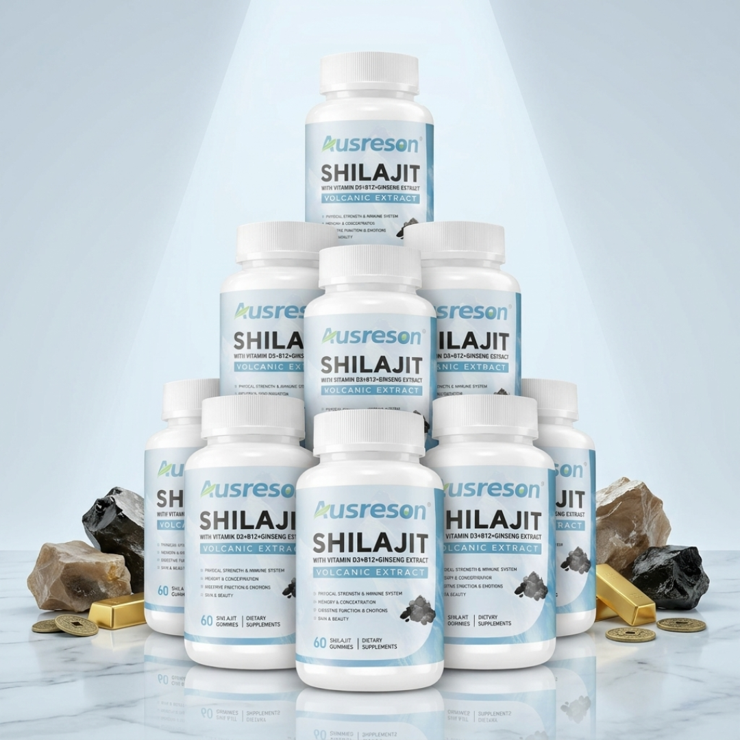 Ausreson Shilajit Gummies — Volcanic Extract with Vitamin D3, B12 & Ginseng