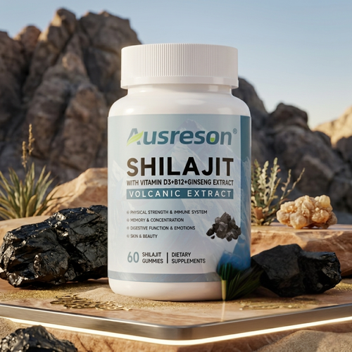 Ausreson Shilajit Gummies — Volcanic Extract with Vitamin D3, B12 & Ginseng