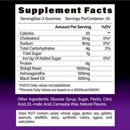 BSYS Himalayan Shilajit Gummies – 60 Count